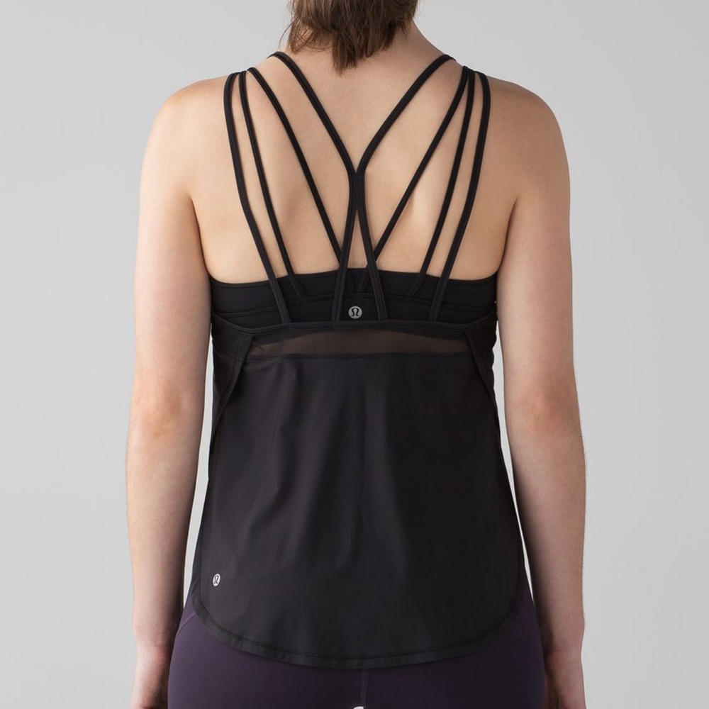 Black Mesh Racerback Tank Top - Picture 2 of 5